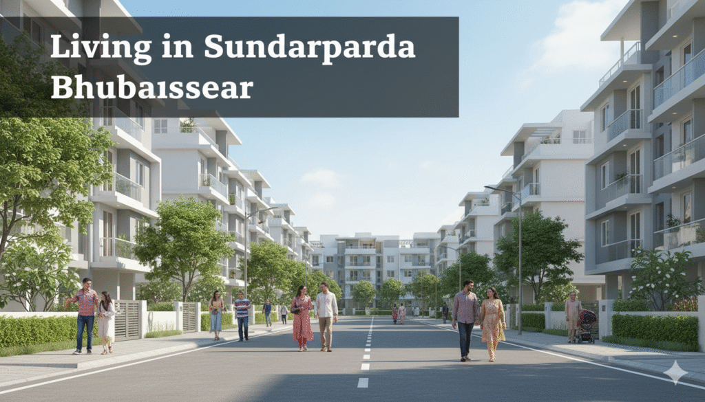 “Residential apartments and peaceful lifestyle in Sundarpada Bhubaneswar with greenery and modern housing.”