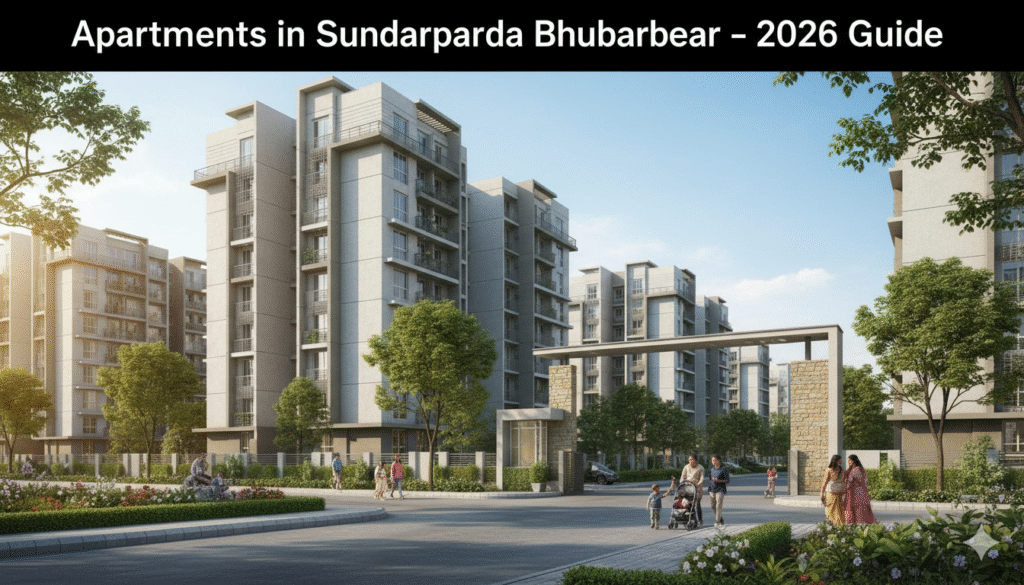 “Apartments in Sundarpada Bhubaneswar with modern residential buildings and peaceful surroundings.”