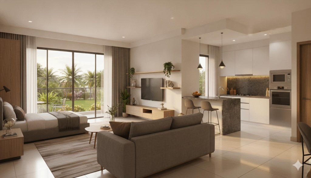 Modern 2 BHK flats in Bhubaneswar with spacious interiors and premium amenities.